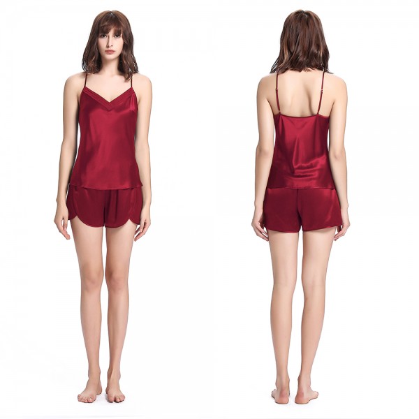 LilySilk 100 Silk Pajamas Set With Shorts Camisole Pijama Women Sleepwear Home 22 momme Women's Clothing Free Shipping LilySilk 100 Silk Pajamas Set With Shorts Camisole Pijama Women Sleepwear Home 22 momme Women's Clothing Free Shipping