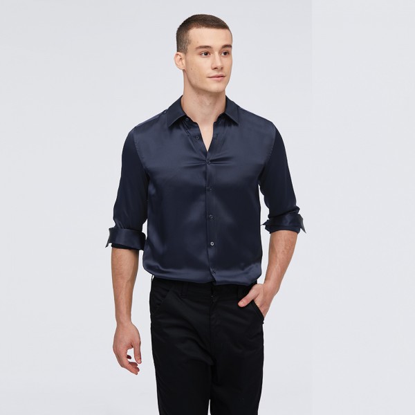 LilySilk Silk Basic Mens Shirt 22MM Mulberry Free Shipping LilySilk Silk Basic Mens Shirt 22MM Mulberry Free Shipping